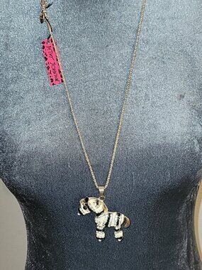 Rhinestone Zebra Necklace